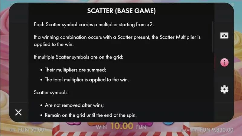 Sugar Wins - Scatter με πολλαπλασιαστή